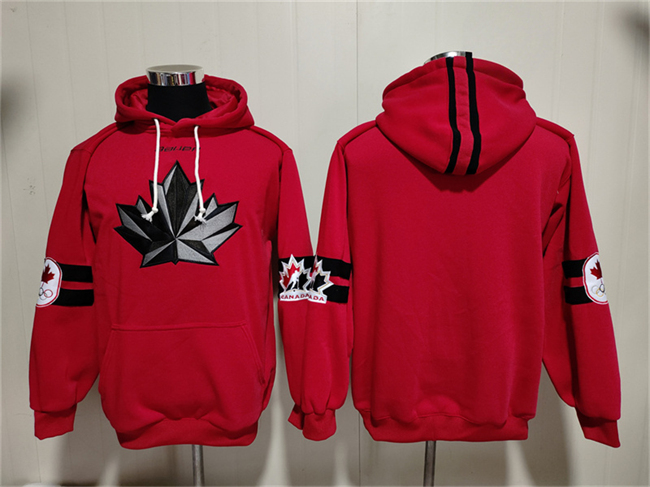 Men's Team Canada Red Ageless Must-Have Lace-Up Pullover Hoodie