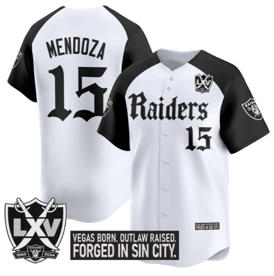 Men's Las Vegas Raiders #15 Fernando Mendoza Alternate 'Gothic Sin City Shadows Edition' Vapor Stitched Baseball Jersey