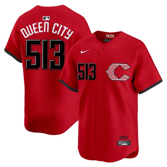 Men's Cincinnati Reds #513 Queen City Red 2026 City Connect Limited Stitched Baseball Jersey
