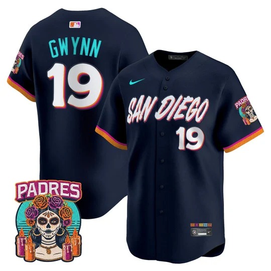 Men's San Diego Padres #19 Tony Gwynn Obsidian 2026 City Connect Limited Stitched Jersey