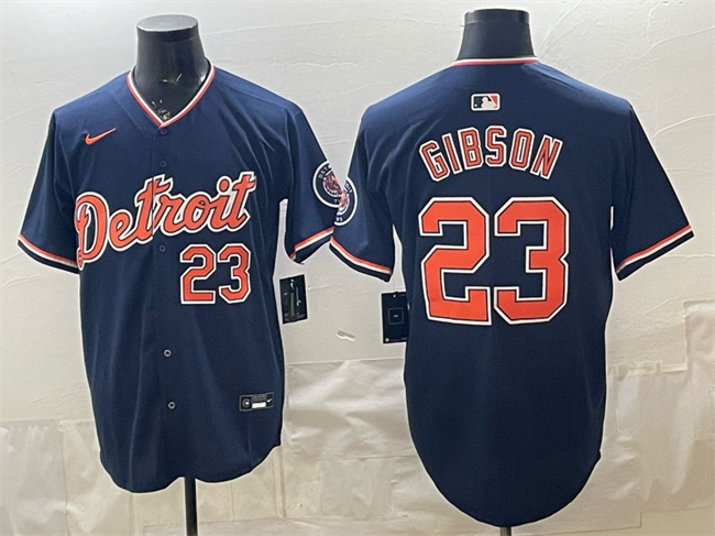 Men's Detroit Tigers #23 Kirk Gibson Navy 2026 Alternate Vapor Premier Limited Stitched Baseball Jersey