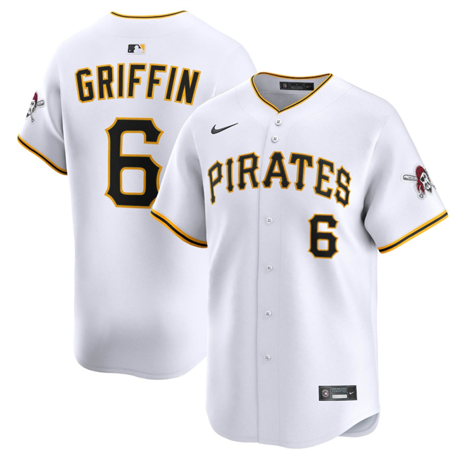 Men's Pittsburgh Pirates #6 Konnor Griffin White 2026 Home  Limited Stitched Baseball Jersey