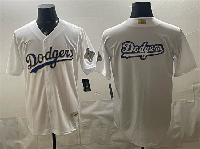 Men's Los Angeles Dodgers Team Big Logo White 2026 Gold Collection Stadium Stitched Baseball Jerseys
