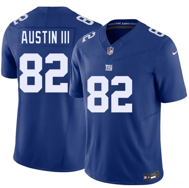 Men's New York Giants #82 Calvin Austin III Blue 2026 F.U.S.E. Vapor Untouchable Limited Stitched Jersey