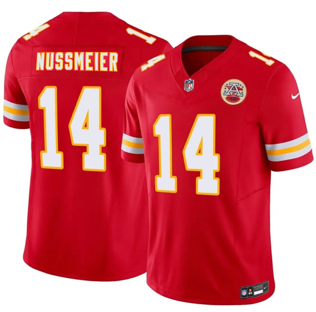 Men’s Kansas City Chiefs #14 Garrett Nussmeier Red 2026 Draft F.U.S.E. Vapor Untouchable Limited Stitched Football Jersey