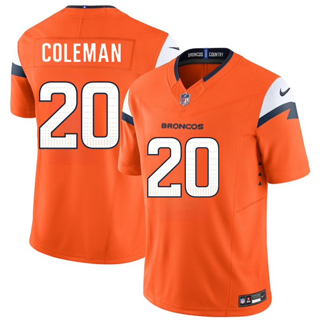 Men's Denver Broncos #20 Jonah Coleman Orange 2026 Draft F.U.S.E. Vapor Limited Stitched Football Jersey