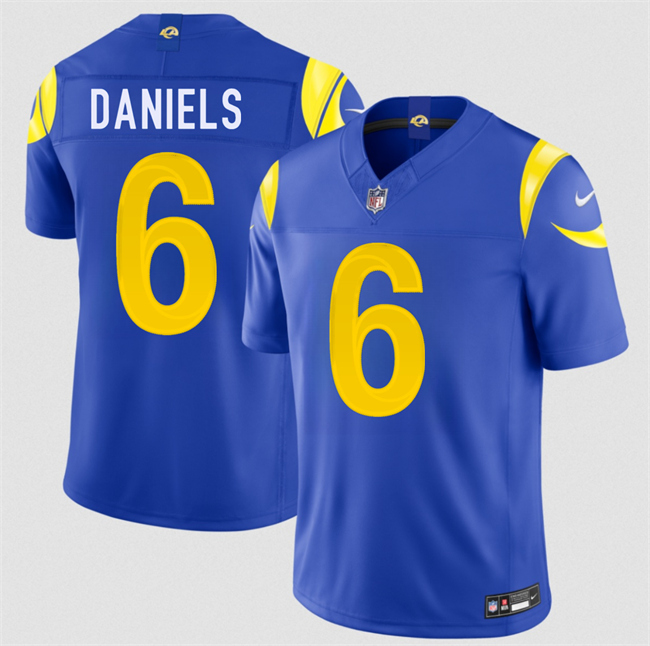 Men's Los Angeles Rams #6 CJ Daniels Royal 2026 Draft F.U.S.E. Vapor Limited Stitched Football Jersey