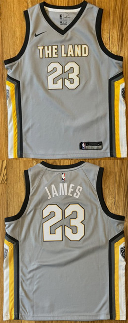 Men's Cleveland Cavaliers #23 LeBron James Grey City Edition Stitched Basketball Jersey