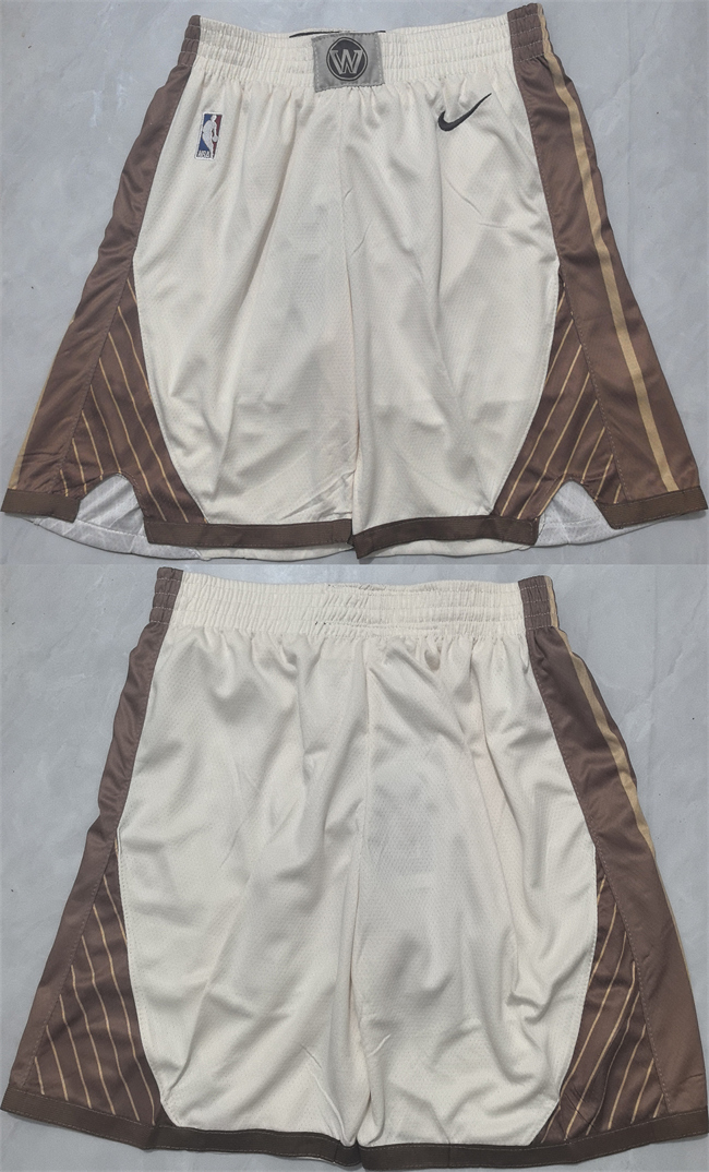 Men's Golden State Warriors Tan Shorts(Run Small)