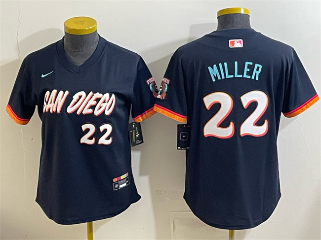 Youth San Diego Padres #22 Mason Miller Obsidian 2026 City Connect Stadium Stitched Baseball Jersey