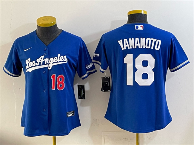 Youth Los Angeles Dodgers #18 Yoshinobu Yamamoto Royal Alternate Stadium Stitched Baseball Jersey