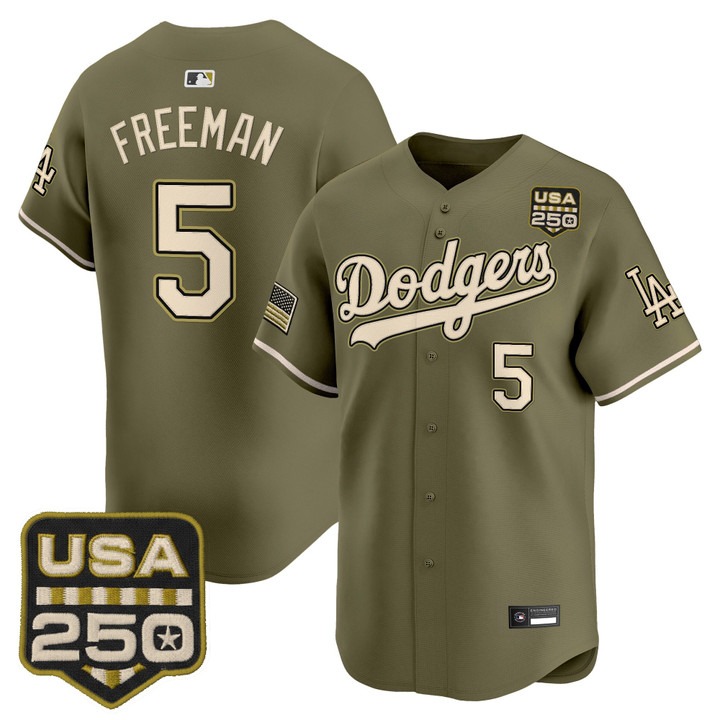 Men's Los Angeles Dodgers #5 Freddie Freeman Olive 2026 Armed Forces Day Limited Stitched Jersey