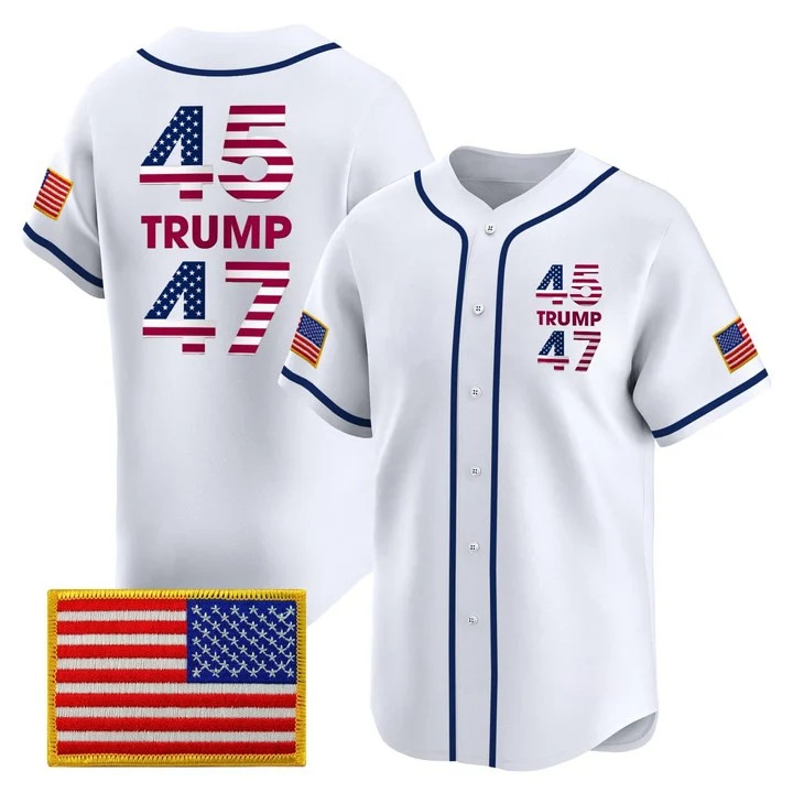 Men & Women & Youth Donald Trump Baseball White Stitched Jersey