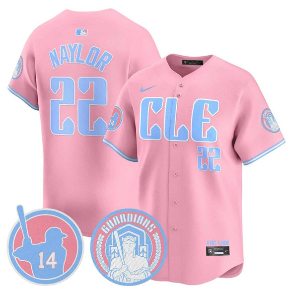 Youth Cleveland Guardians #22 Josh Naylor Bubblegum Pink 2025 Vapor Limited Stitched Baseball Jersey