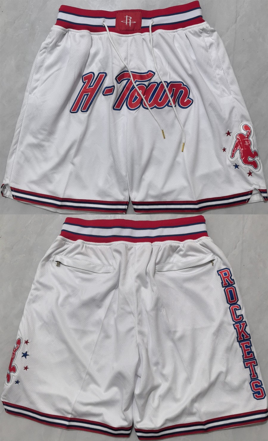 Men's Houston Rockets White Shorts (Run Small)