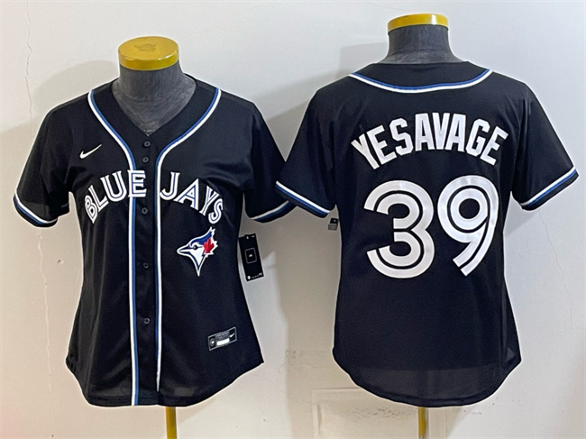 Women's Toronto Blue Jays #39 Trey Yesavage 2026 Fashion Replica Black Out Stitched Baseball Jersey(Run Small)