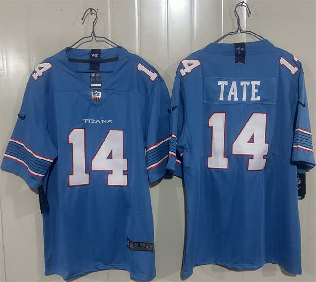 Men's Tennessee Titans #14 Carnell Tate Light Blue 2026 Vapor Limited Stitched Football Jersey
