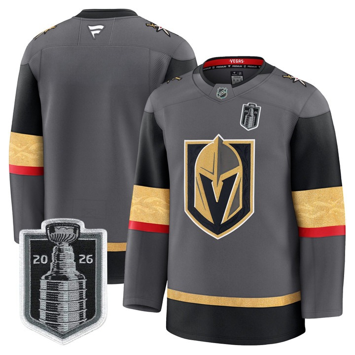 Men's Vegas Golden Knights Blank Grey 2026 Stanley Cup Final Patch Home Stitched Hockey Jersey