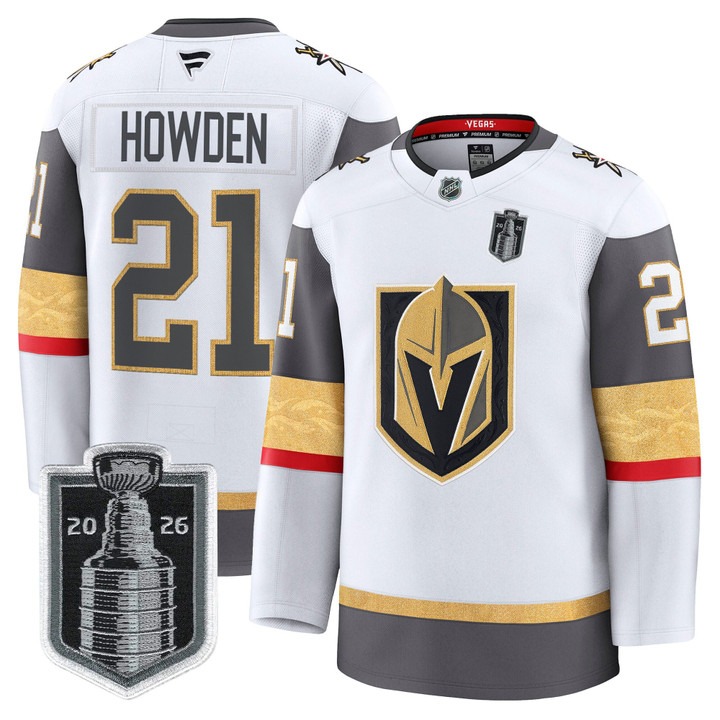 Men's Vegas Golden Knights #21 Brett Howden White 2026 Stanley Cup Final Patch Home Stitched Hockey Jersey