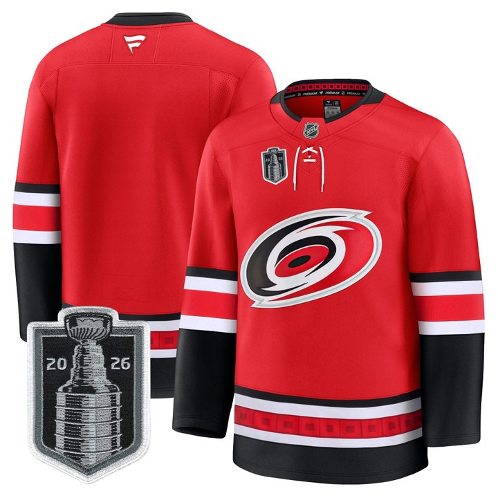Men's Carolina Hurricanes Blank Red 2026 Stanley Cup Final Home Premium Hockey Stitched Jersey