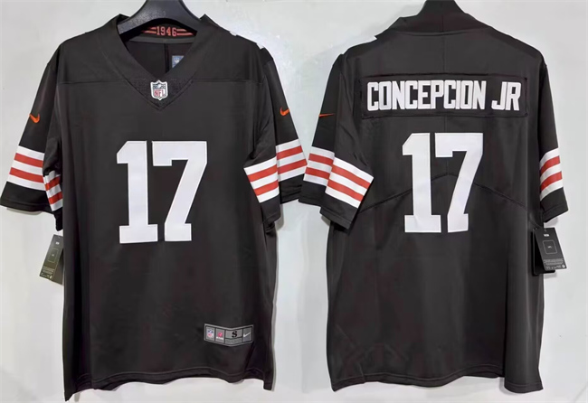Men's Cleveland Browns #17 KC Concepcion Brown 2026 Vapor Limited Stitched Football Jersey
