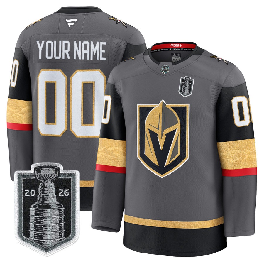 Vegas Golden Knights 2026 Stanley Cup Patch Premium Custom Jersey Gray - All Stitched