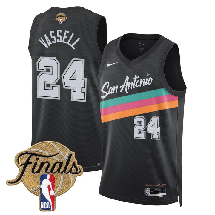 Men's San Antonio Spurs #24 Devin Vassell Black 2026 Finals City 25-26 Swingman Stitched Jersey
