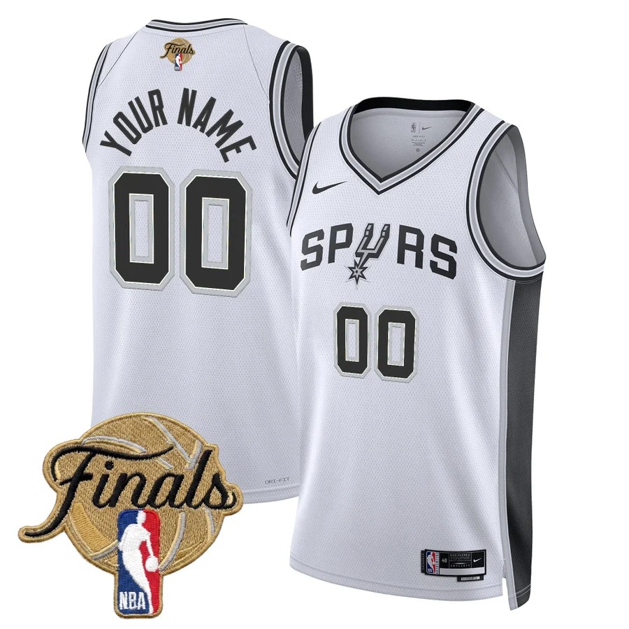Men's San Antonio Spurs Custom 2026 Finals White Association Swingman Stitched Jersey