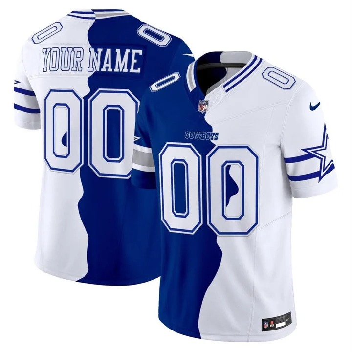 Dallas Cowboys Split Custom Jersey - All Stitched