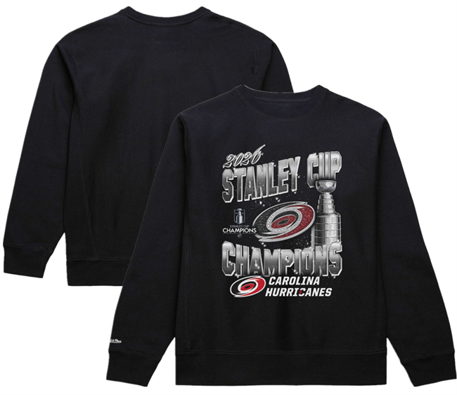 Men's Carolina Hurricanes Black 2026 Stanley Cup Champions Trophy Sweatshirt