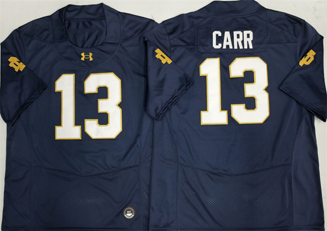 Men's Notre Dame Fighting Irish #13 CJ Carr Navy Limited Stitched Jersey
