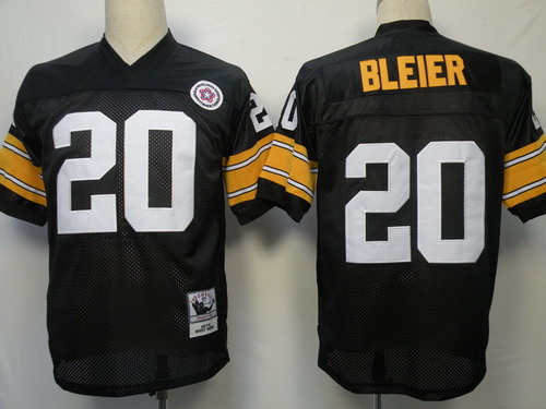 Pittsburgh Steelers #20 Rocky Bleier Black Throwback Jersey