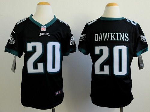 Nike Philadelphia Eagles #20 Brian Dawkins Black Game Kids Jersey