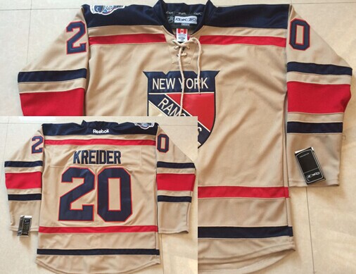 New York Rangers #20 Chris Kreider 2012 Winter Classic Cream Jersey 