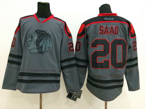 Chicago Blackhawks #20 Brandon Saad Charcoal Gray Jersey