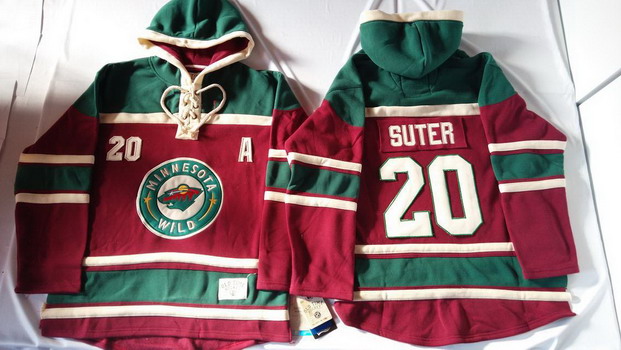 Old Time Hockey Minnesota Wild #20 Ryan Suter Red Hoodie