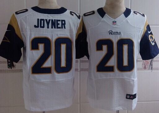 Nike St. Louis Rams #20 Lamarcus Joyner White Elite Jersey