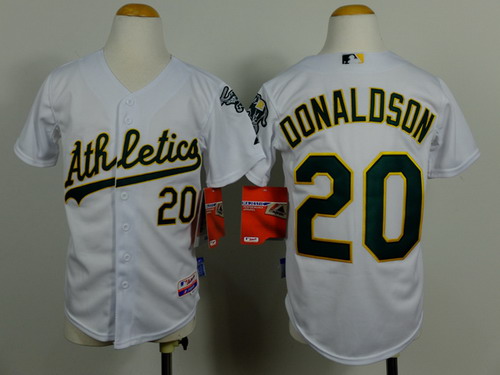 Oakland Athletics #20 Josh Donaldson White Kids Jersey