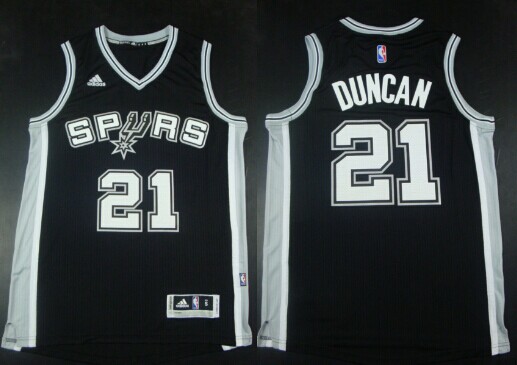 San Antonio Spurs #21 Tim Duncan Revolution 30 Swingman 2014 New Black Jersey