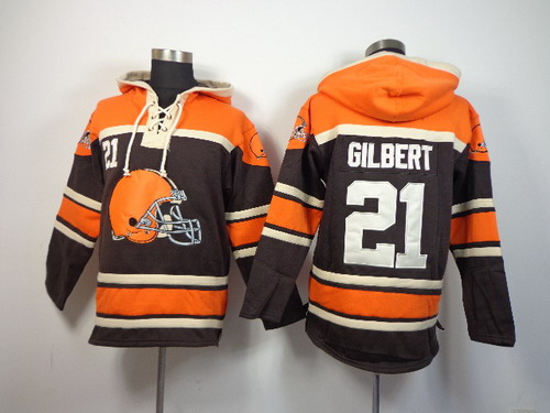 Cleveland Browns #21 Justin Gilbert 2014 Brown Hoodie