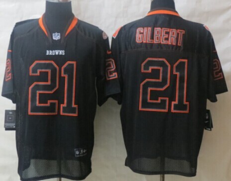 Nike Cleveland Browns #21 Justin Gilbert Lights Out Black Elite Jersey