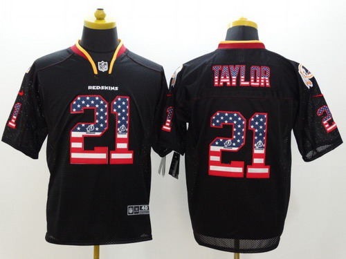 Nike Washington Redskins #21 Sean Taylor 2014 USA Flag Fashion Black Elite Jersey