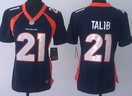 Nike Denver Broncos #21 Aqib Talib 2013 Blue Limited Womens Jersey