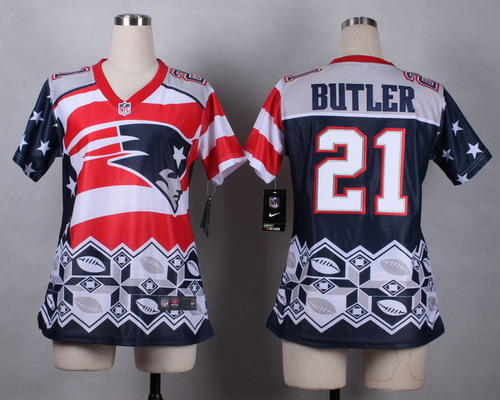 Nike New England Patriots #21 Malcolm Butler 2015 Noble Fashion Womens Jersey