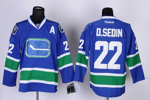 Vancouver Canucks #22 Daniel Sedin Blue Third Jersey