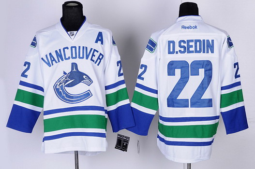 Vancouver Canucks #22 Daniel Sedin White Jersey