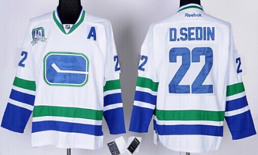 Vancouver Canucks #22 Daniel Sedin White Third Jersey