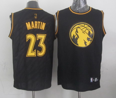 Minnesota Timberwolves #23 Kevin Martin Revolution 30 Swingman 2014 Black With Gold Jersey