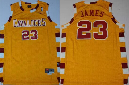 Cleveland Cavaliers #23 Lebron James Hardwood Classic Yellow Swingman Jersey