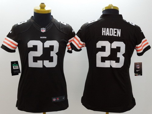 Nike Cleveland Browns #23 Joe Haden Brown Limited Womens Jersey